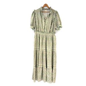 Max Studio Green Midi Maxi Dress Size 3X Plus Size Cottage NEW NWT $168